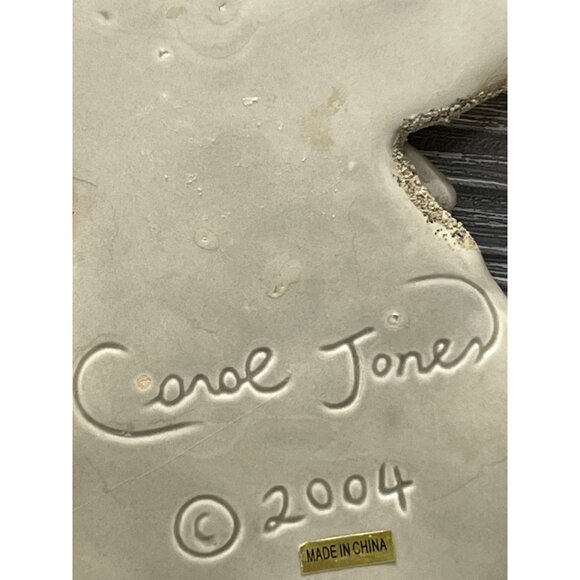 Carol Jones Angel Ceramic Christmas Ornament 2004 Wall Hanging Signed 5.5” - Picture 8 of 8